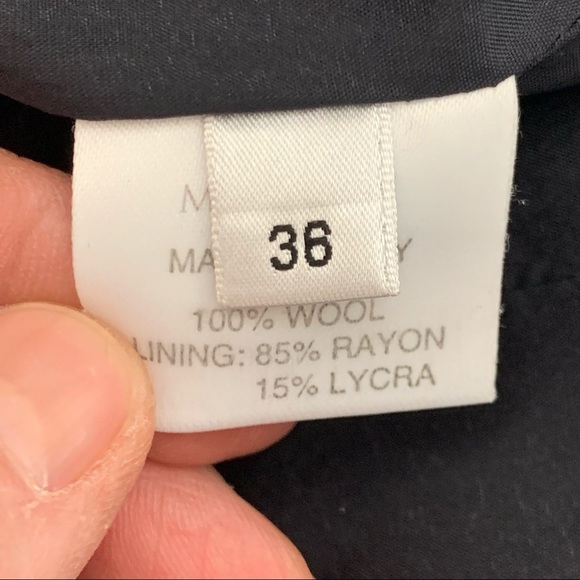 MARLOWE Made in Italy Wool Tailored Suiting Dress Round Neck Grey Short Sleeve - Picture 3 of 16